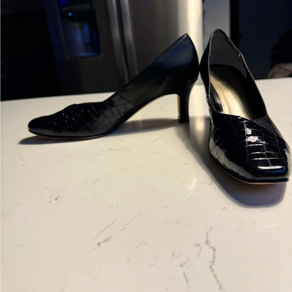 Ros Hommerson Cynthia 10.5 N Vintage Style Black Leather Pumps